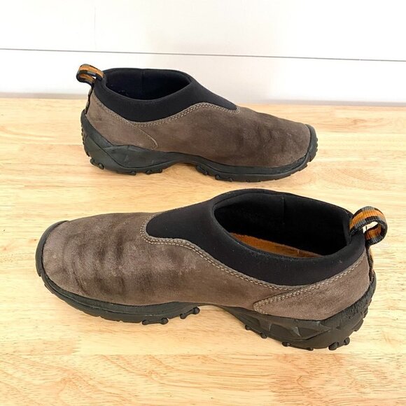 Merrell Suede Slip On Winter Mocs in Gunsmoke Brown Trail Shoes, Size 8.5 - Picture 8 of 11